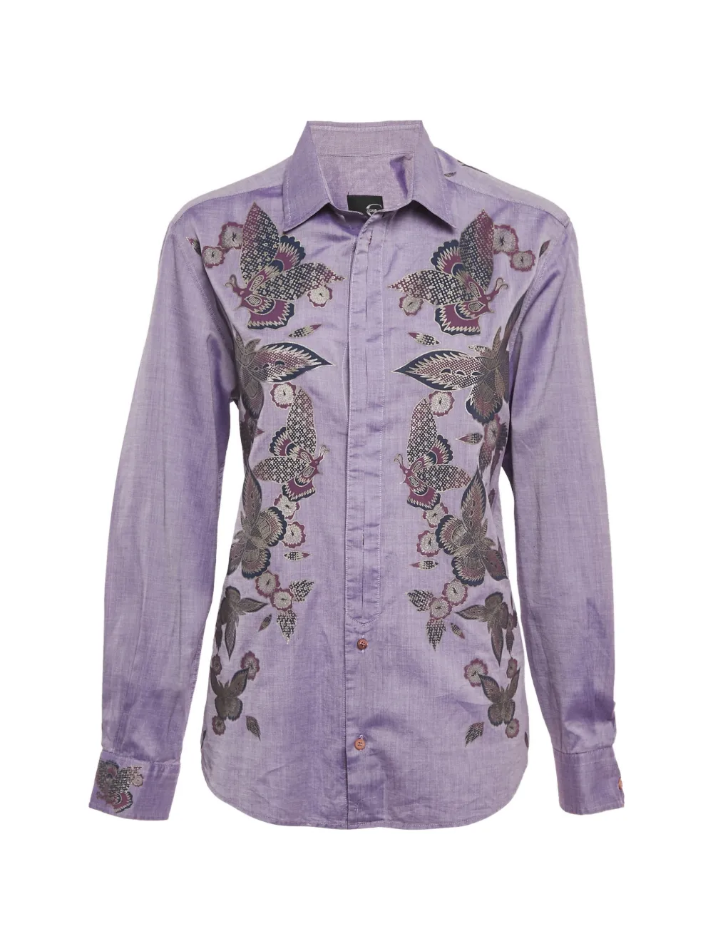 Just Cavalli Vintage chemise en coton à fleurs - Violet Just Cavalli Vintage chemise en coton à fleurs - Violet
