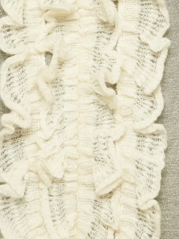 red valentino white crochet dress Red Valentino Vintage crochet-frill Dress | Neutrals