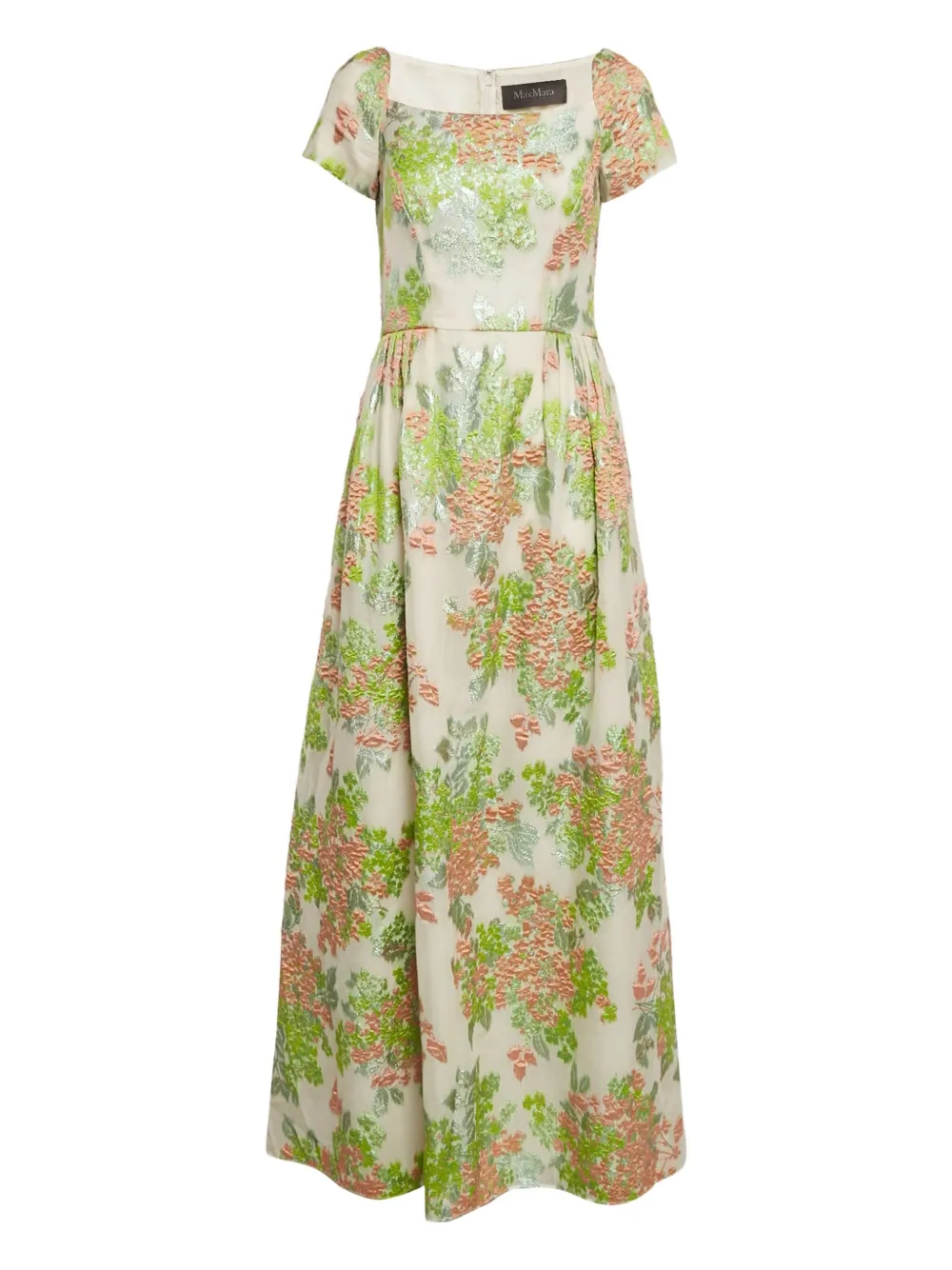 Max Mara robe à fleurs en jacquard | tons neutres | Image 1