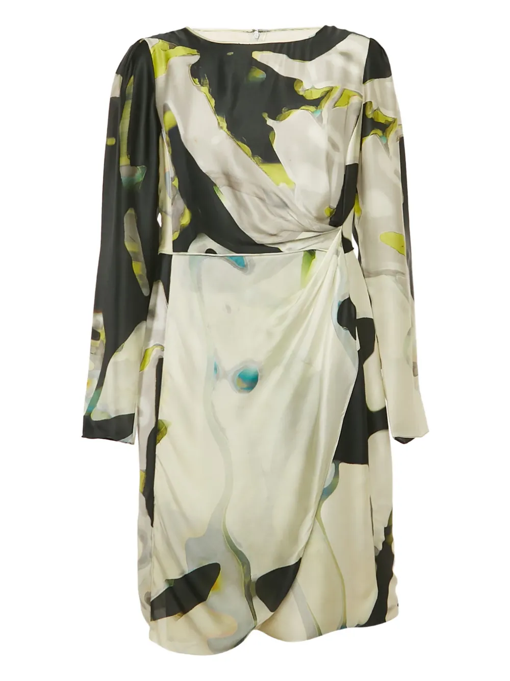 Armani Vintage Abito corto con stampa e drappeggio - Toni neutri