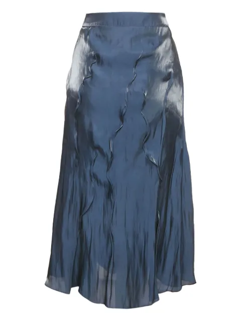 Kenzo Pre-Owned pin-tucked satin midi skirt