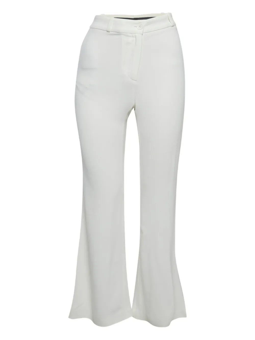 Pre-owned Roberto Cavalli Crepe Flared Trousers In White