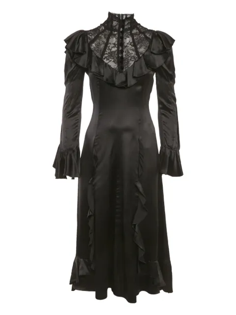 Gucci Pre-Owned vestido con ribete de encaje y volantes