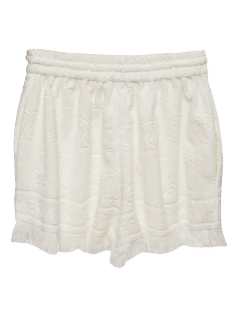 ZIMMERMANN shorts con palmeras estampadas y flecos
