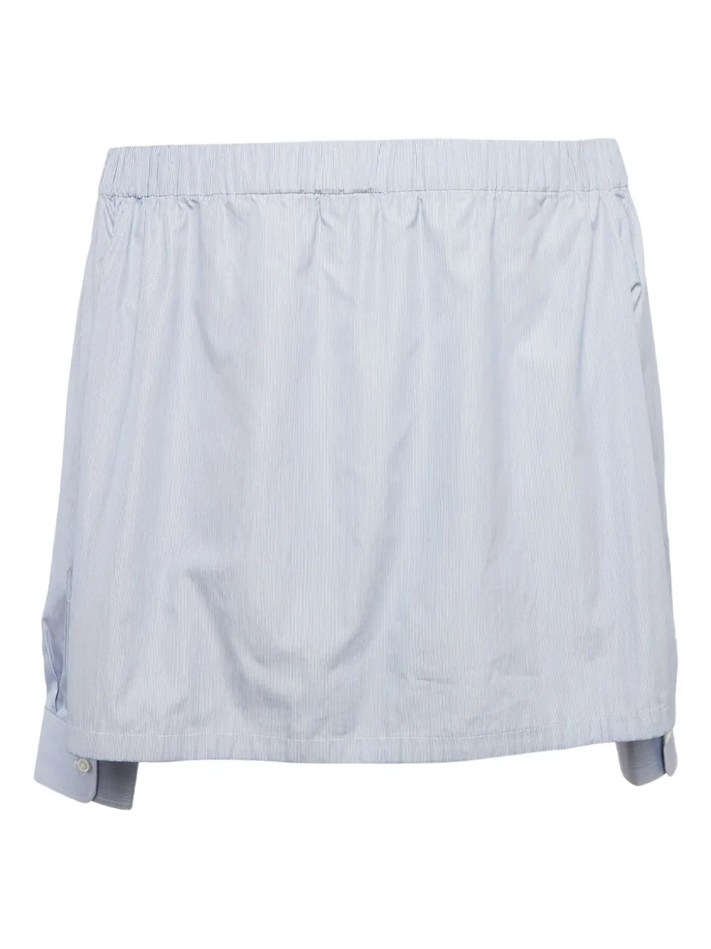 Pre-owned Celine Striped Off-shoulder Blouse In Blue