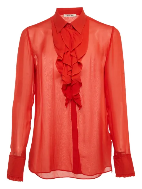 Roberto Cavalli camisa manga larga con volantes