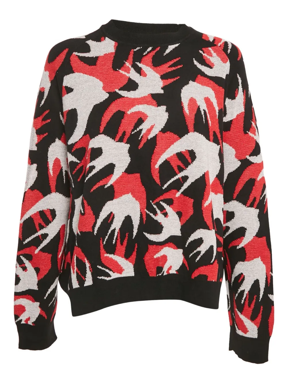 Pre-owned Alexander Mcqueen Swallow-print Sweater In Black