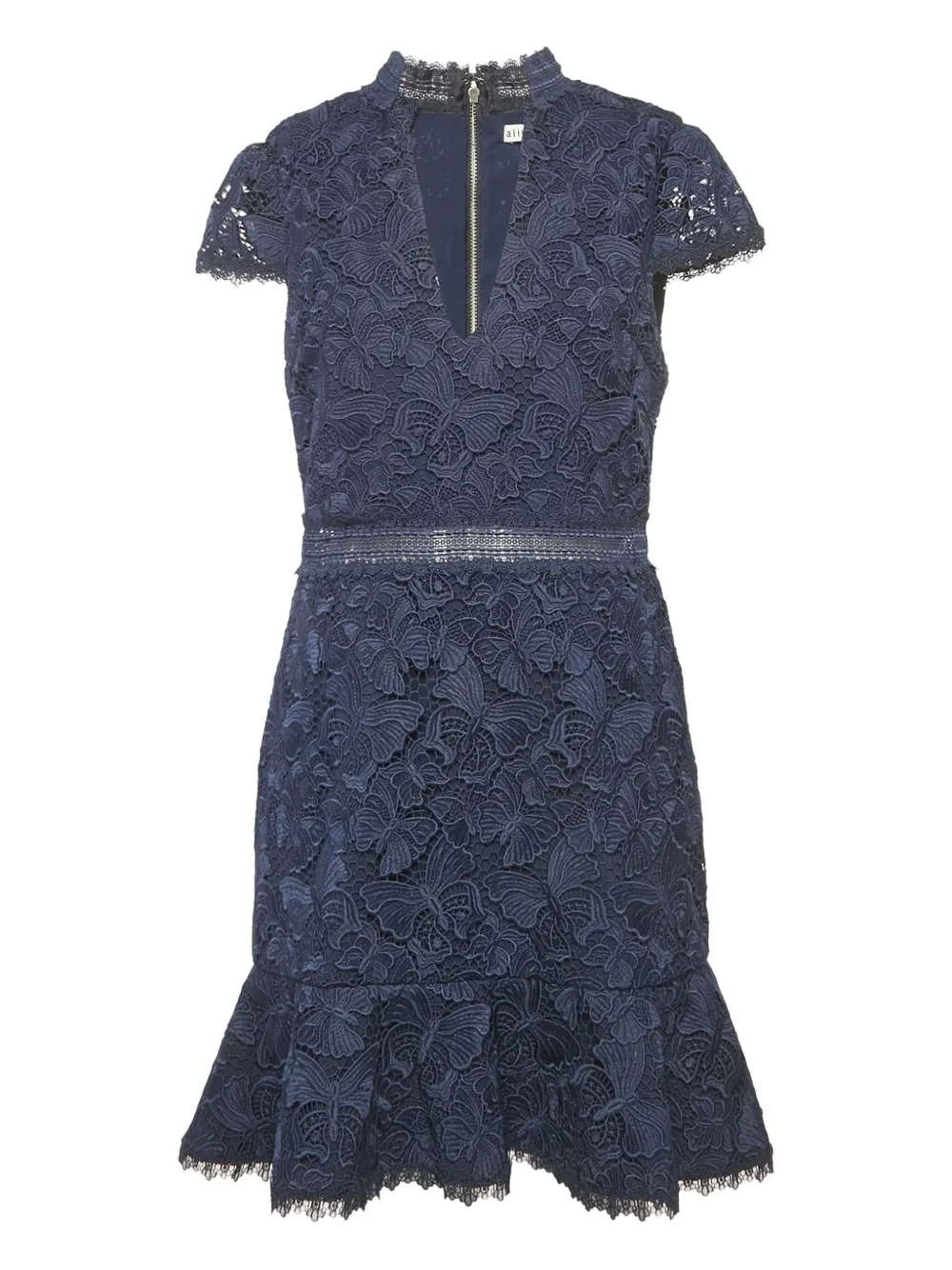 Pre-owned Alice And Olivia Lace Mini Dress In Blue