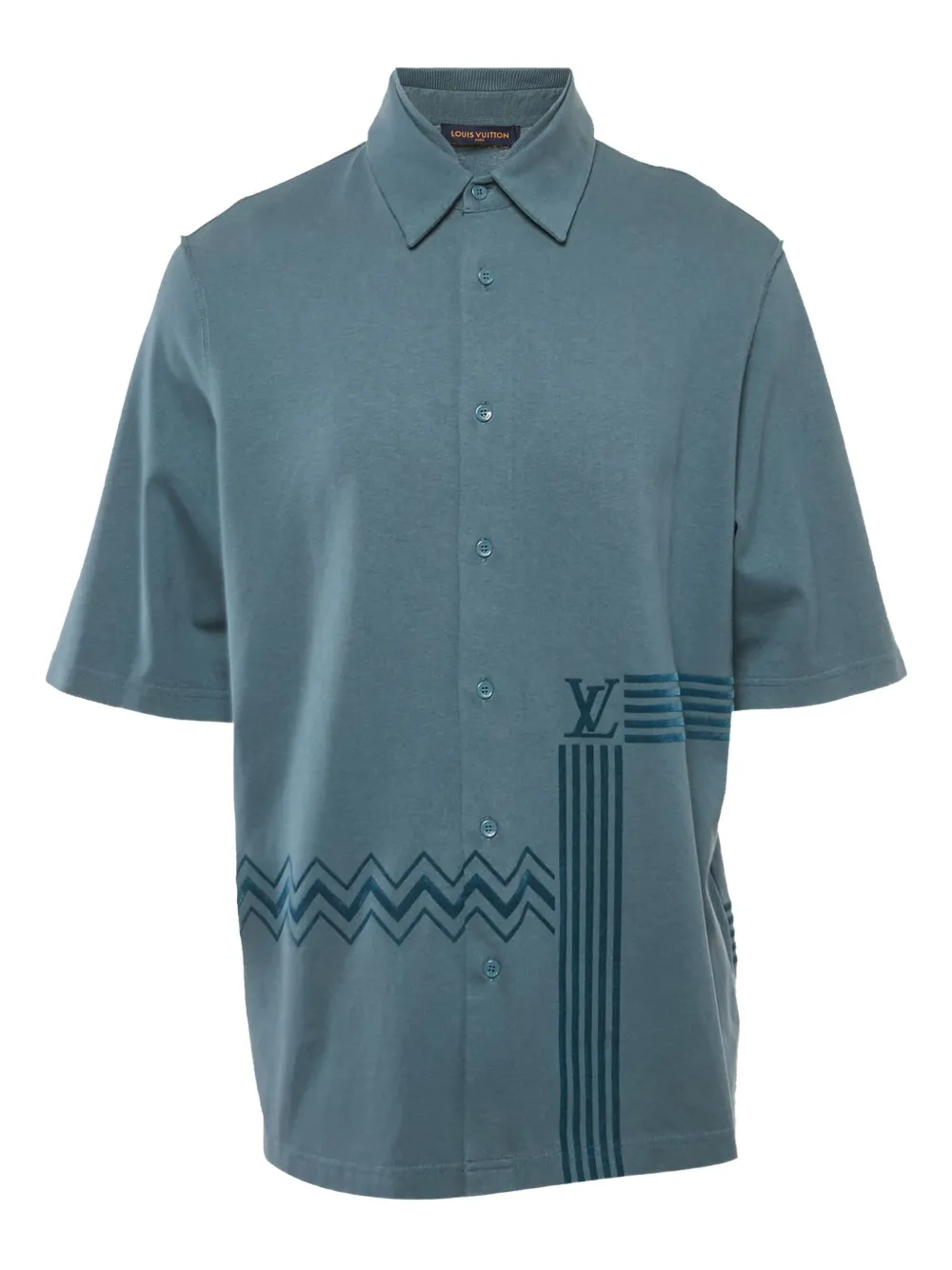 Louis Vuitton Pre-Owned camisa con motivo chevron | azul | Image 1