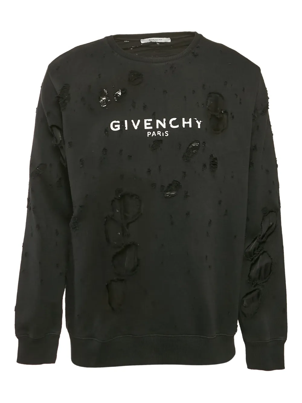 Givenchy Pre-Owned logo-print distressed sweatshirt | Black | Image 1