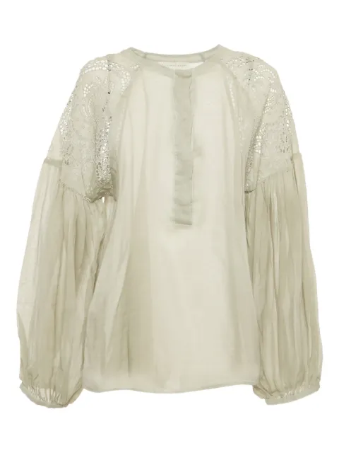 Stella McCartney Pre-Owned blusa manga corta con bordado inglés