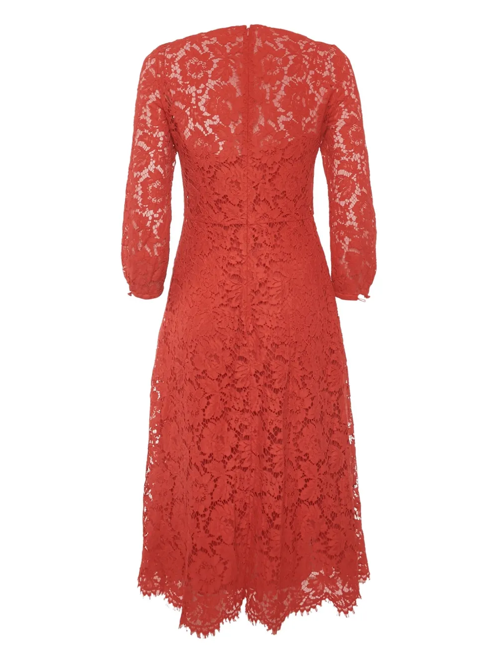 Valentino Pre-Owned Midi-jurk met kant - Rood