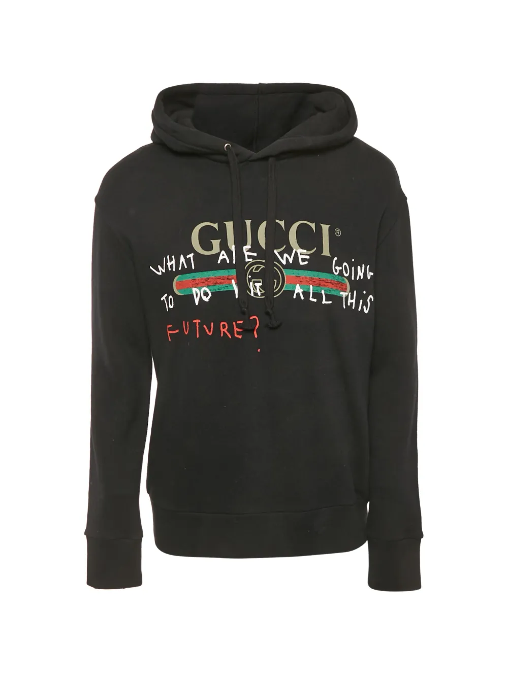 Gucci Pre-Owned knit printed hoodie - Nero