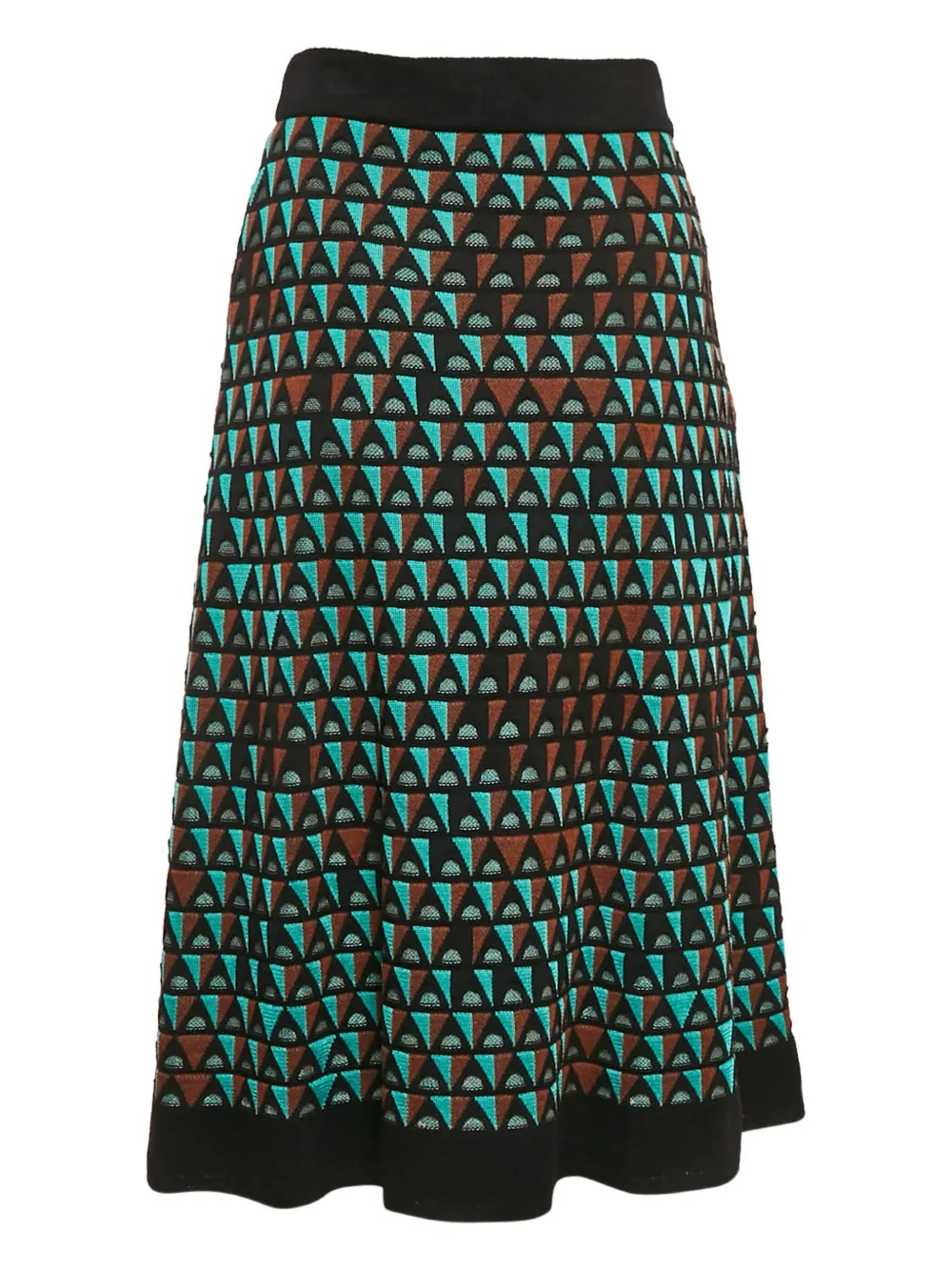 Pre-owned Missoni Geometric-pattern Knit Skirt In Green