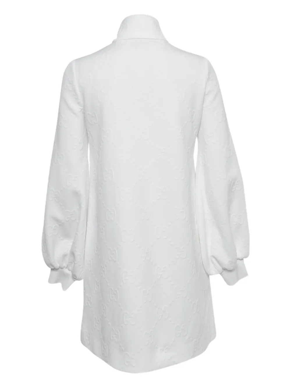 GUCCI Pre-owned Monogram High-neck Mini Dress In White