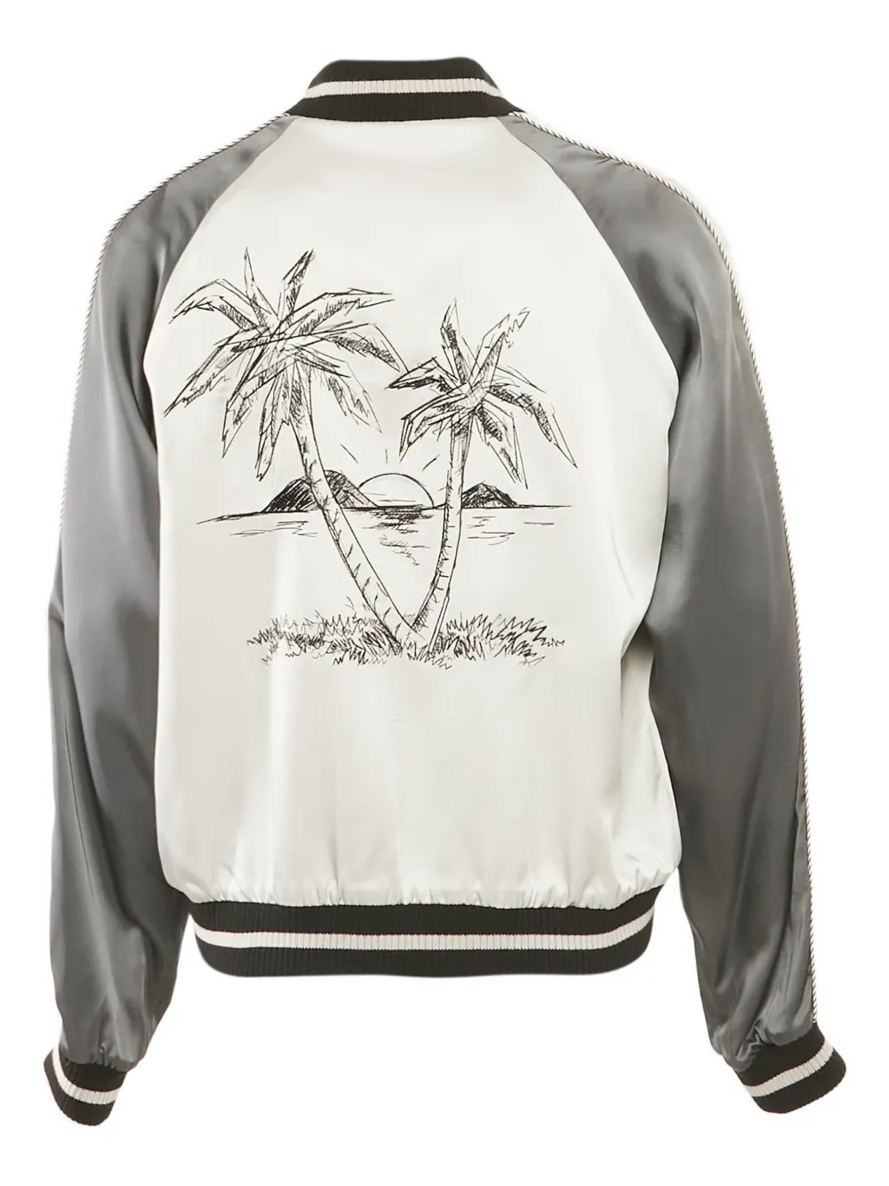 Palm Angels palm-tree embroidered satin bomber jacket | Image 2