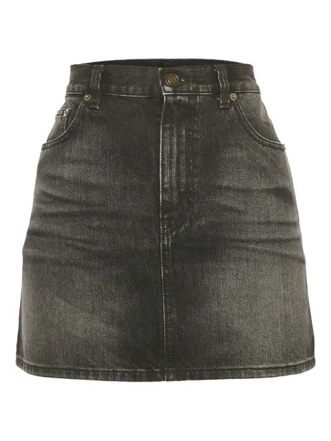Saint Laurent Pre-Owned washed-denim mini skirt