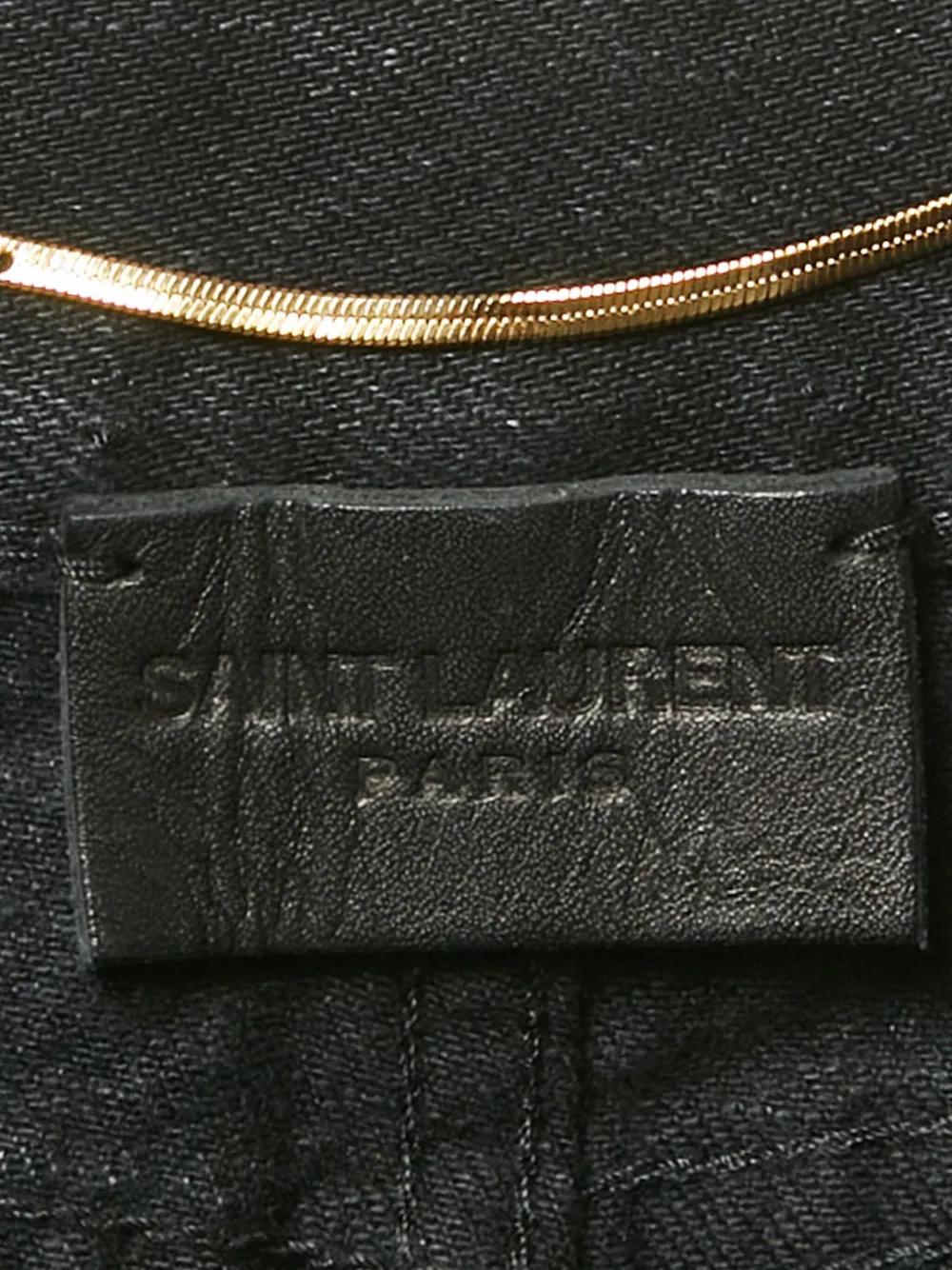 Pre-owned Saint Laurent Washed-denim Mini Skirt In Black