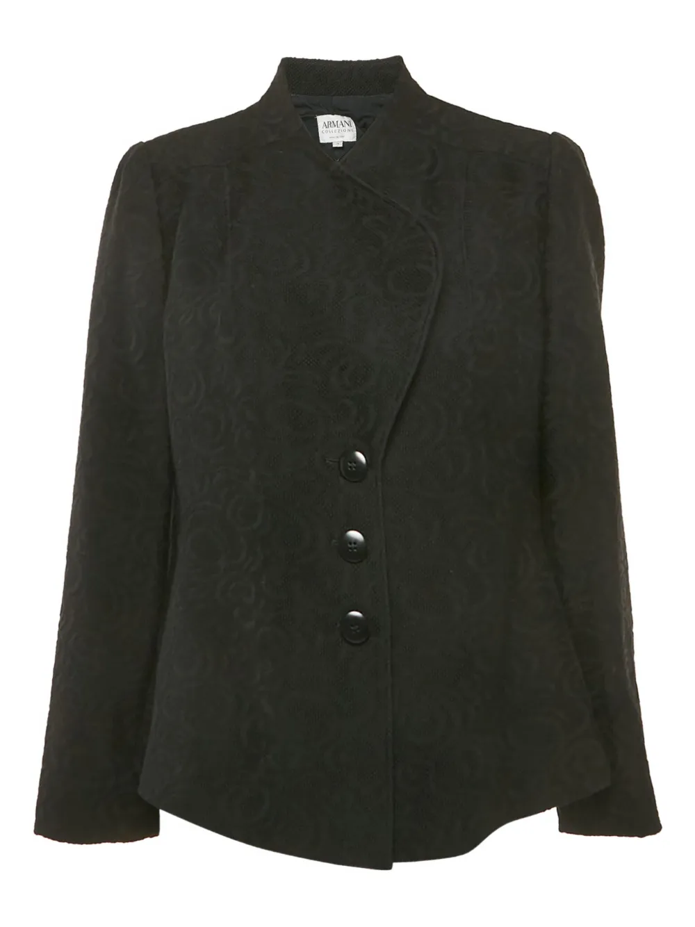 Pre-owned Armani Vintage Jacquard Blazer In Black