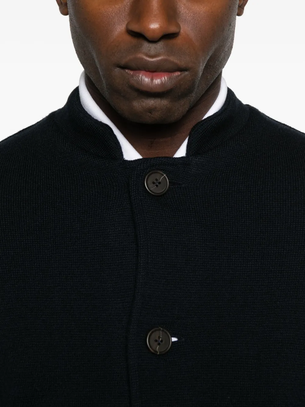 Emporio Armani Wollen shirtjack Zwart