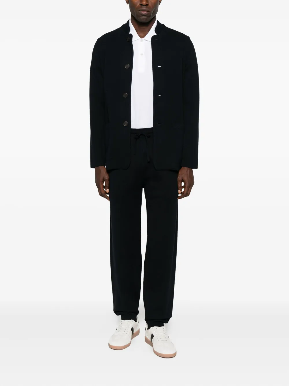 Emporio Armani Wollen shirtjack Zwart