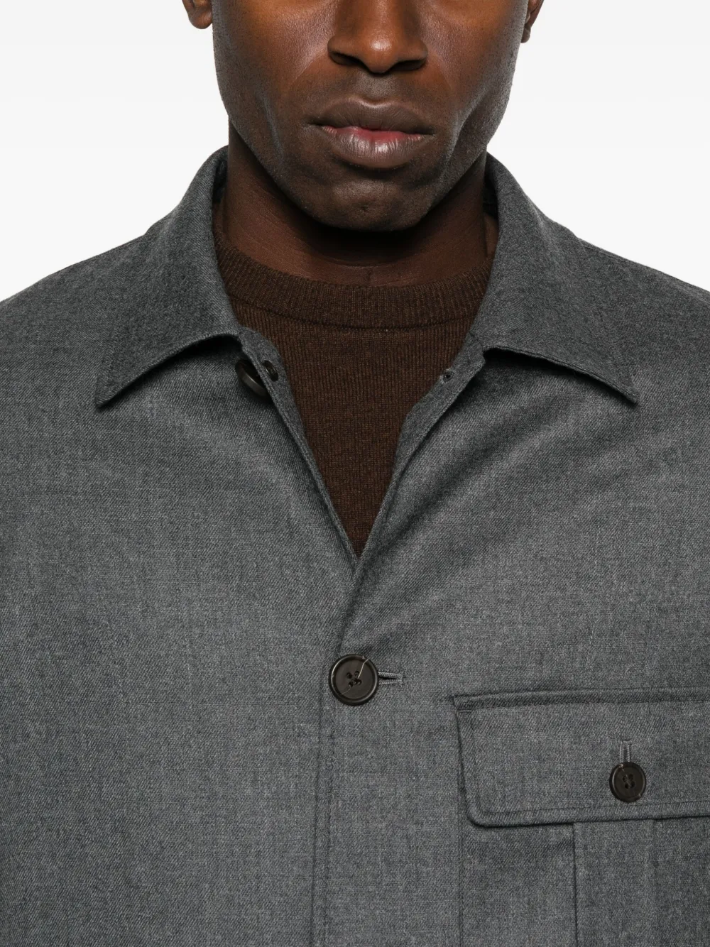 Emporio Armani Shirtjack van wolblend Grijs