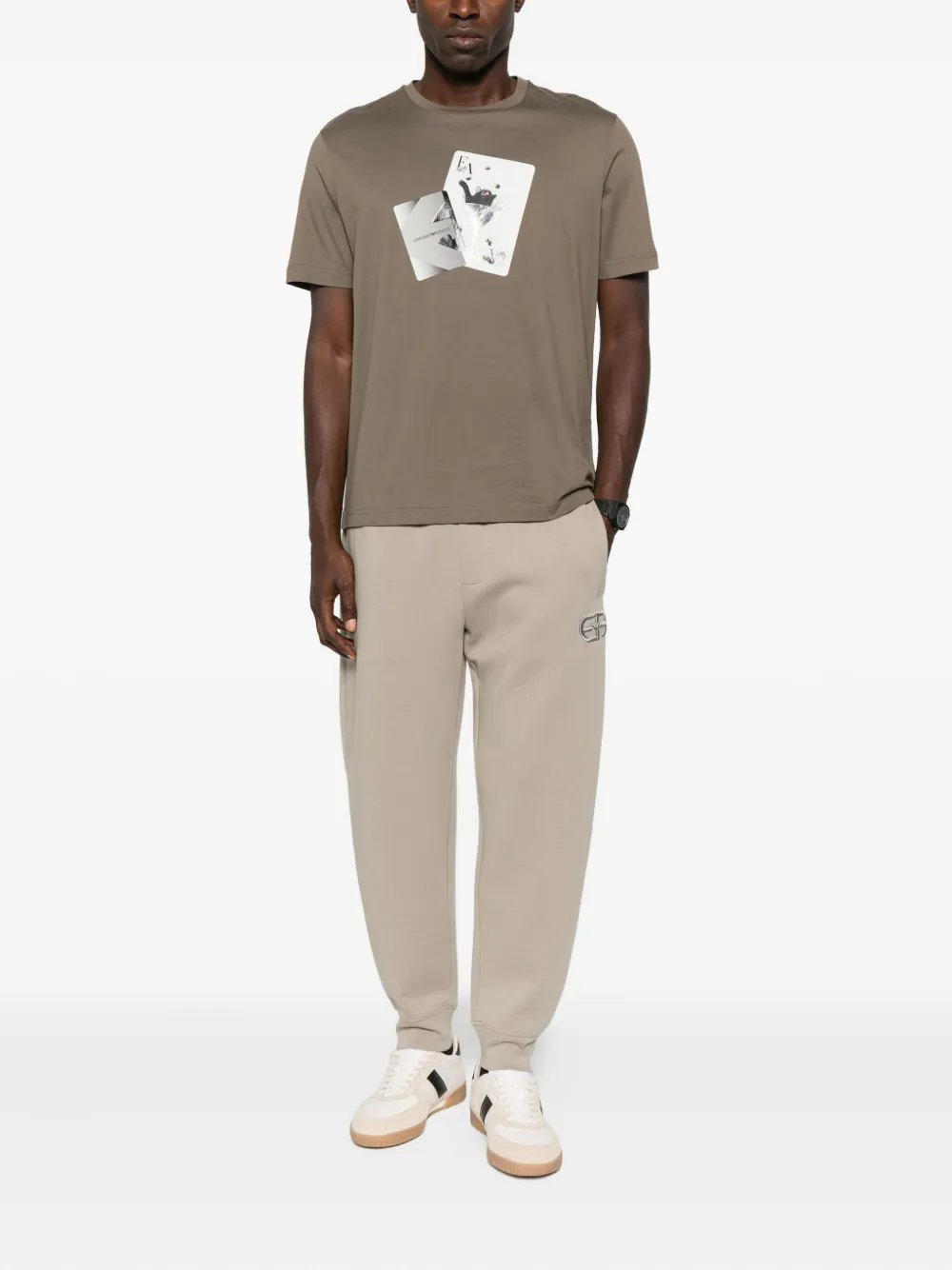 Emporio Armani Trainingsbroek met geborduurd logo - Beige