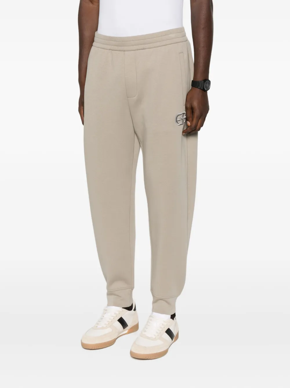 Emporio Armani Trainingsbroek met geborduurd logo Beige