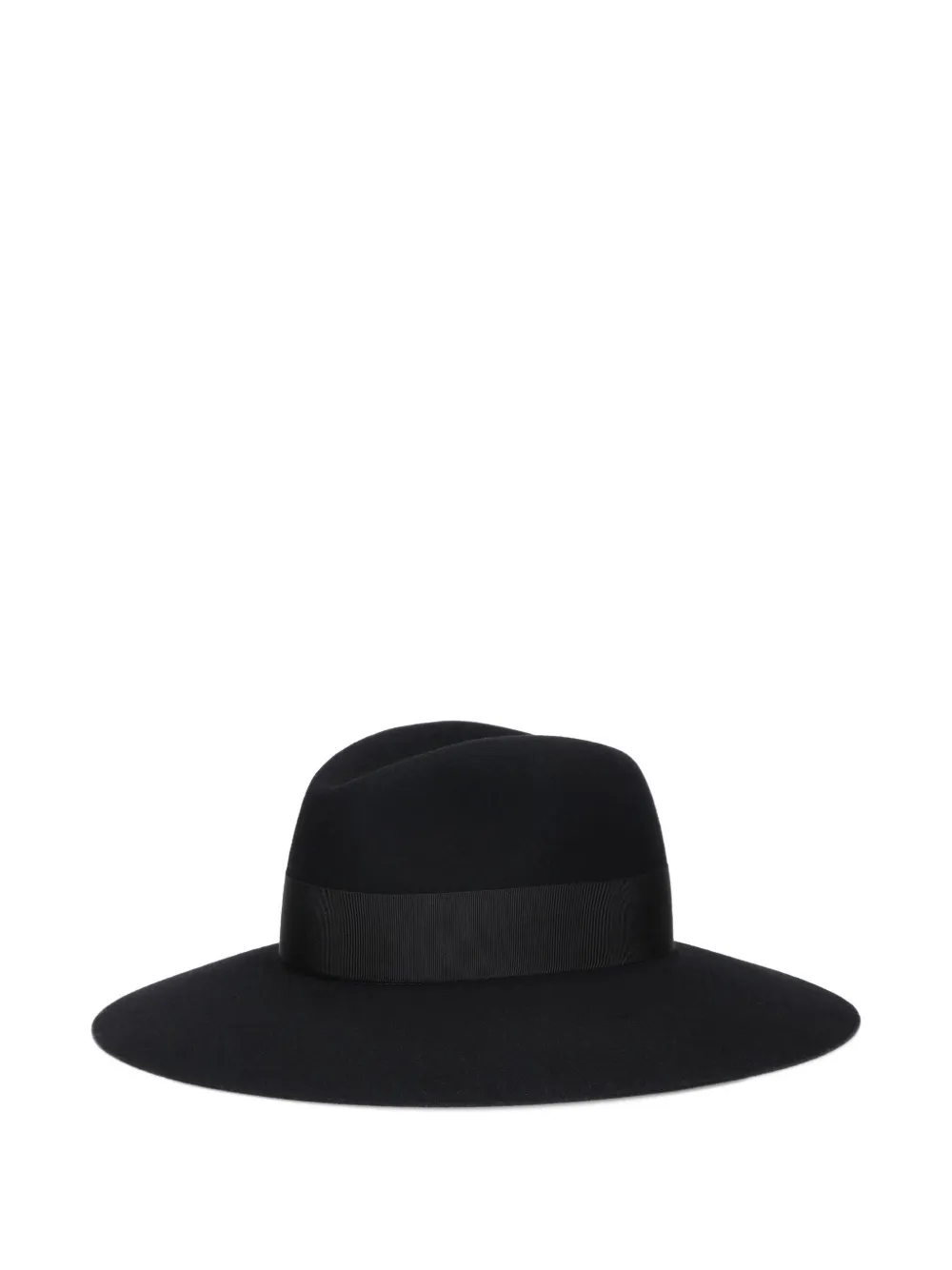 Borsalino fine wool felt ribbon hat Zwart