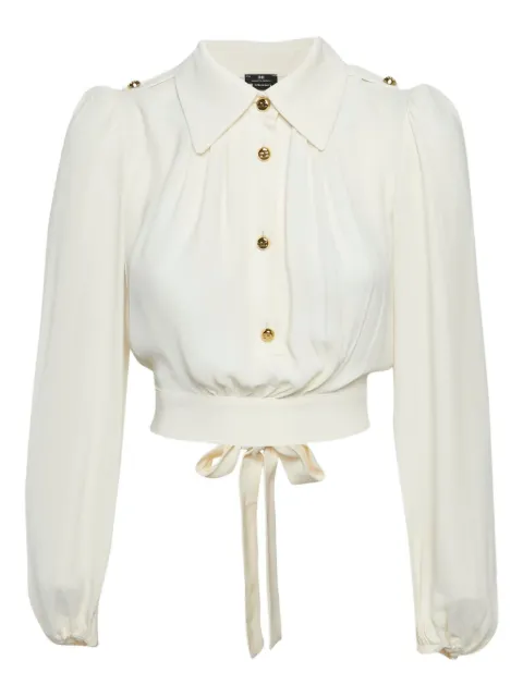 Elisabetta Franchi button-detail tie-up blouse
