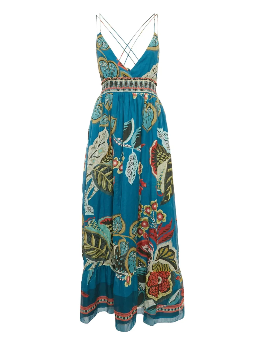 RED Valentino Chemisier midi a fiori - Blu