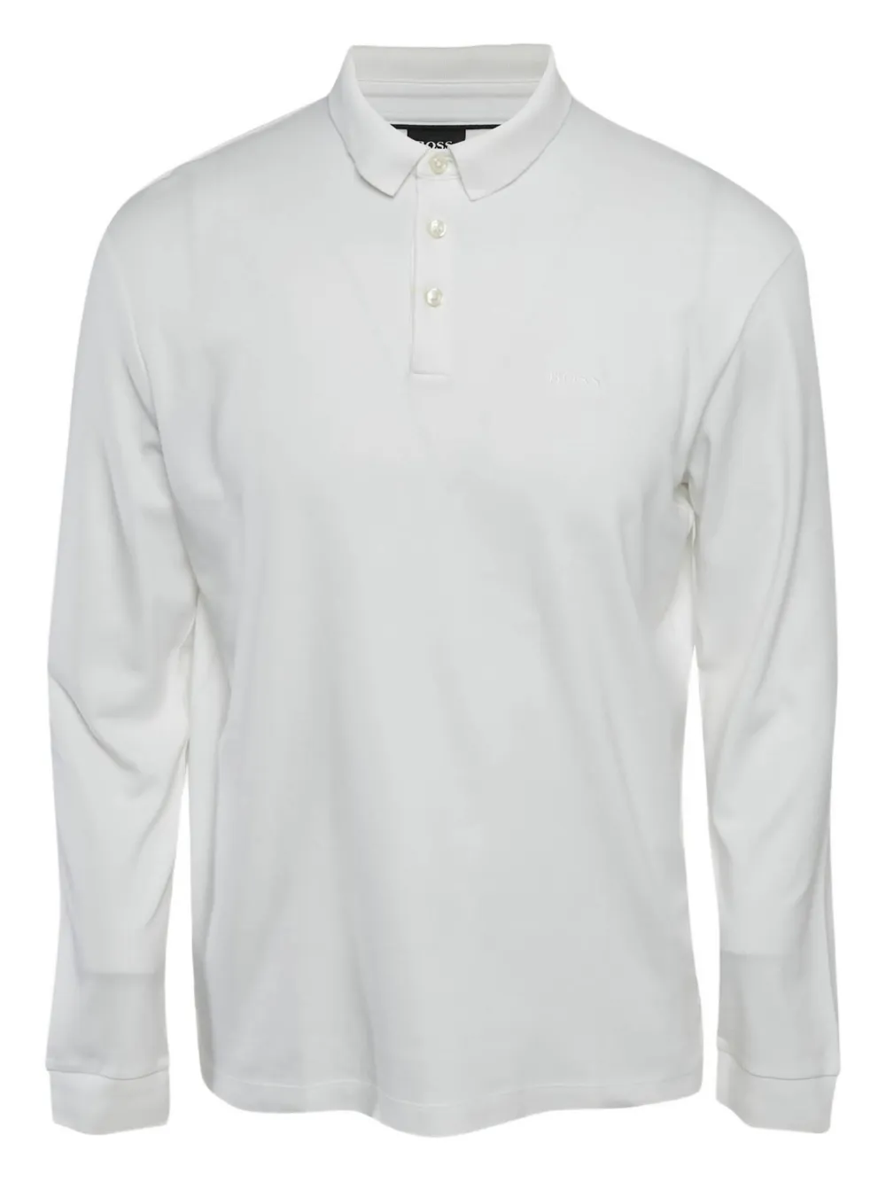 Pre-owned Hugo Boss Long-sleeve Polo Shirt In White