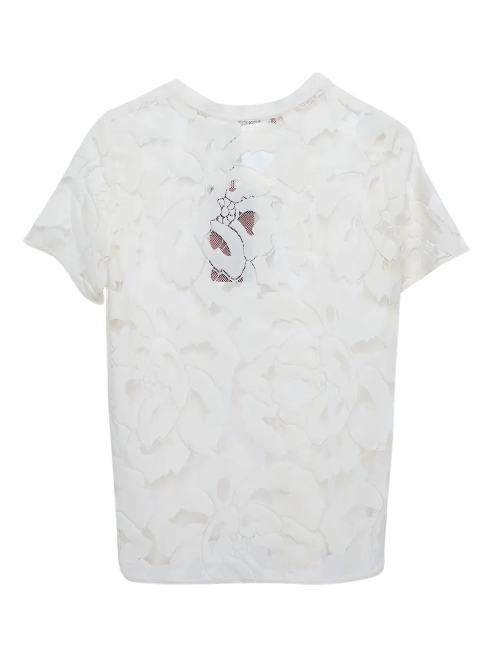 Pre-owned Max Mara Floral Lace Top In Neutral