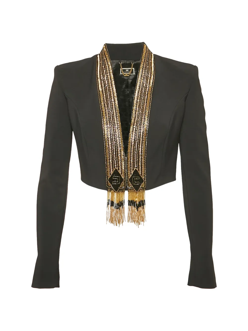 Elisabetta Franchi beaded cropped jacket - Nero