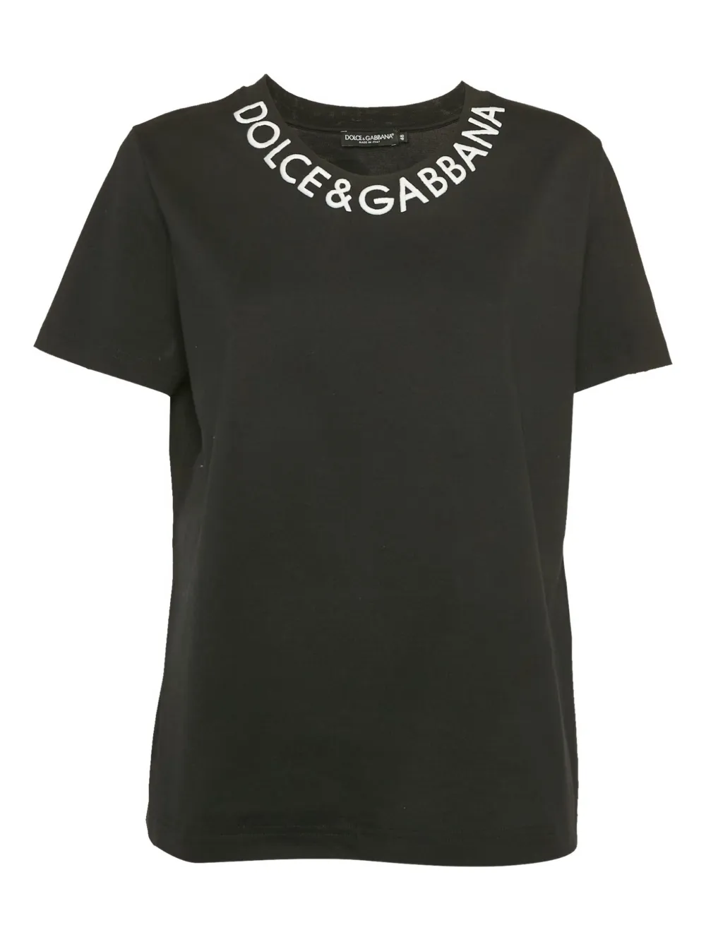 Pre-owned Dolce & Gabbana Logo-embroidered T-shirt In Black