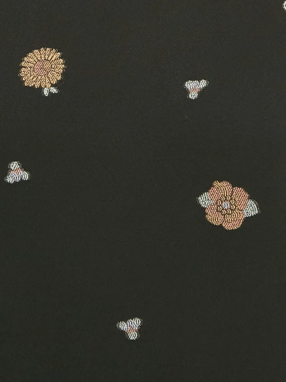 Pre-owned Chloé Floral Brocade Puff-sleeve Top In Black