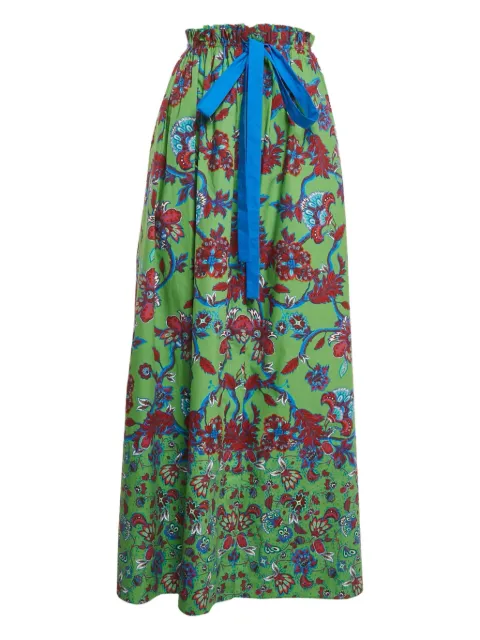 Givenchy Pre-Owned floral-print elastic-waist maxi skirt