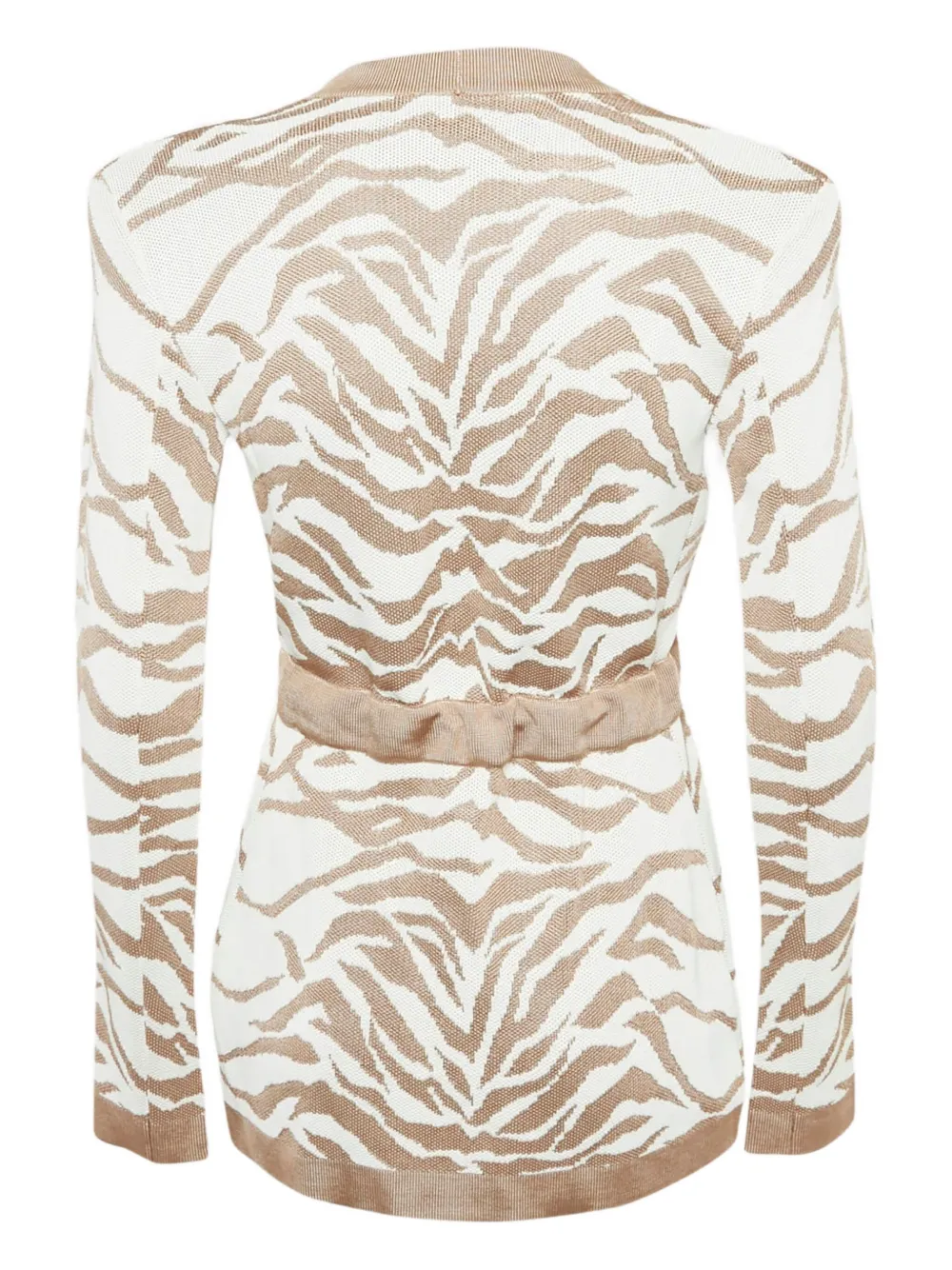 Balmain Pre-Owned zebra-print belted cardigan | Image 2