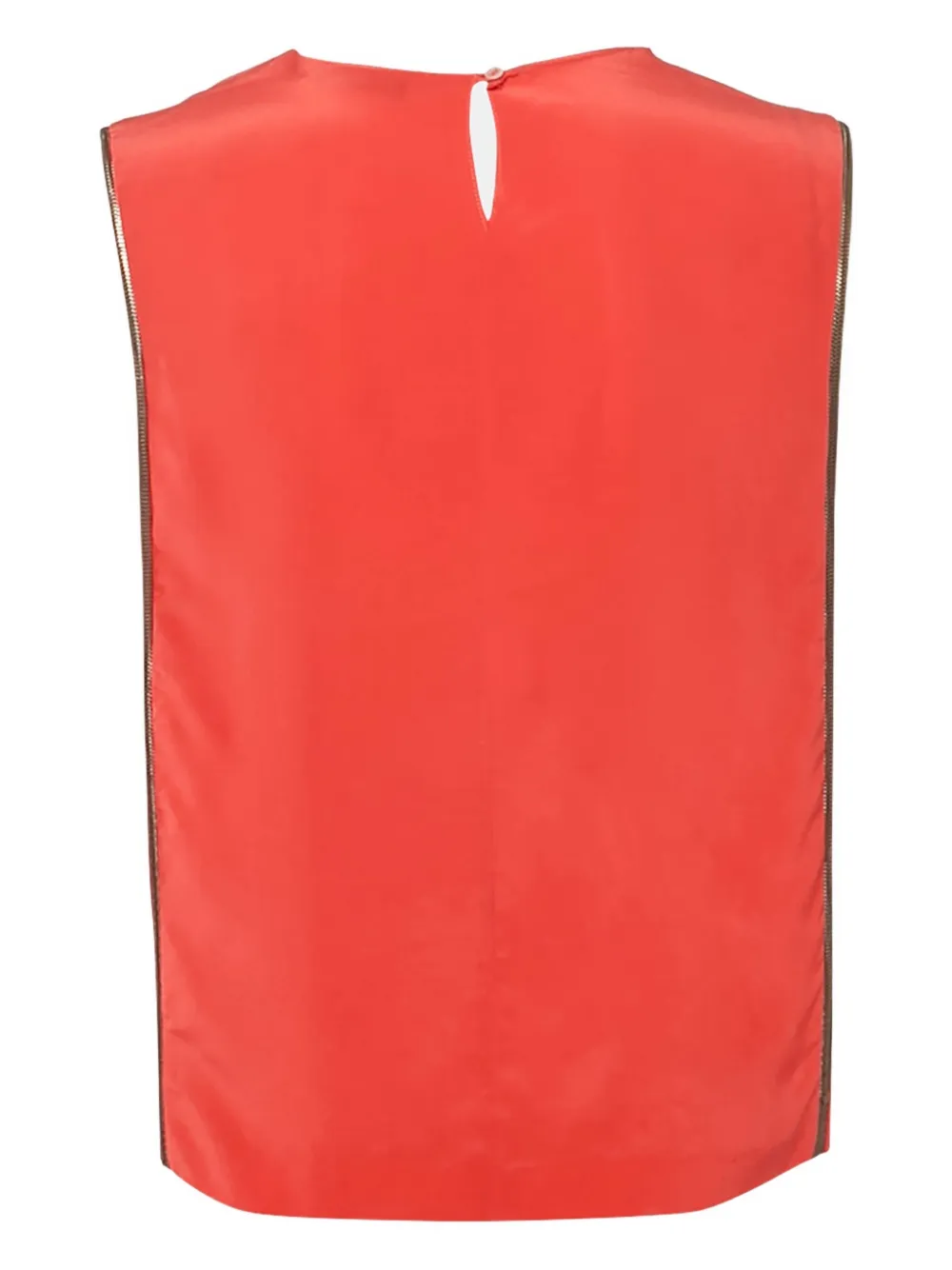 SANDRO Pre-owned Metallic-trim Silk Top In Red