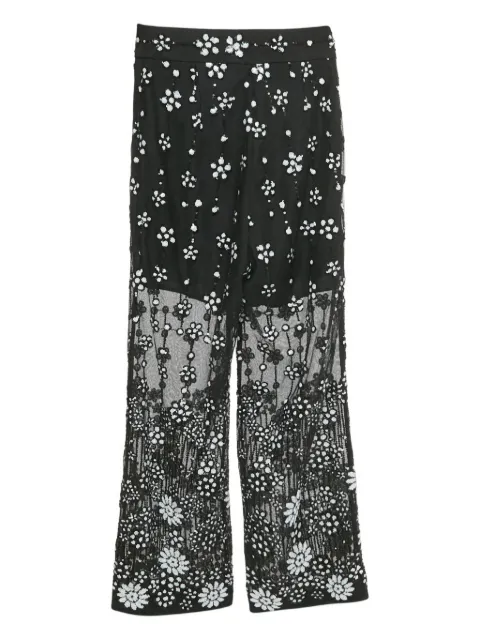 Self-Portrait 2020s sequin floral trousers