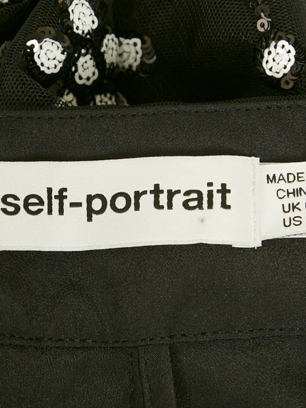 Self-Portrait 2020s broek met bloemenprint en pailletten - Zwart