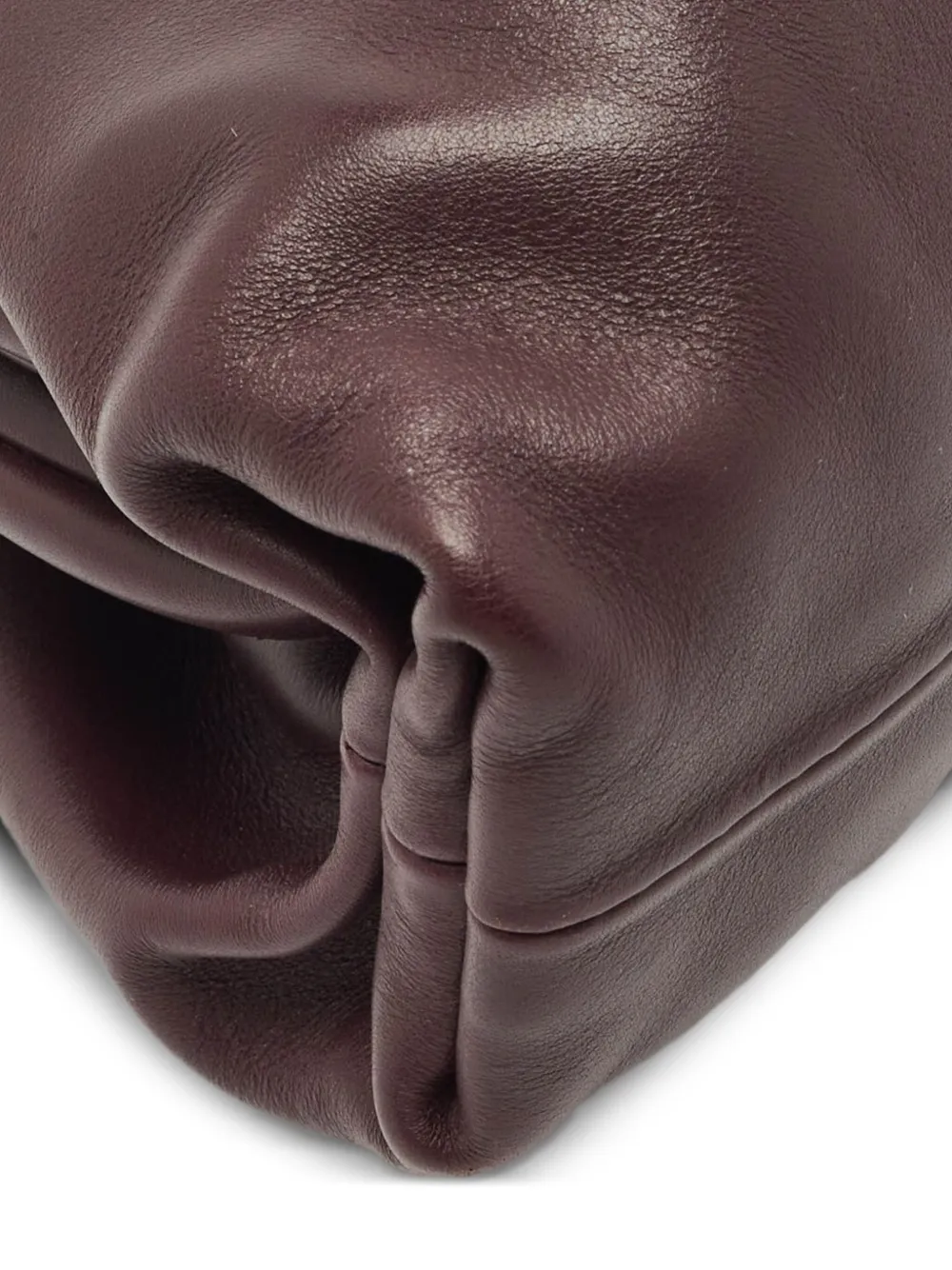 Pre-owned Bottega Veneta Mini Pouch Gathered Leather Clutch In Brown