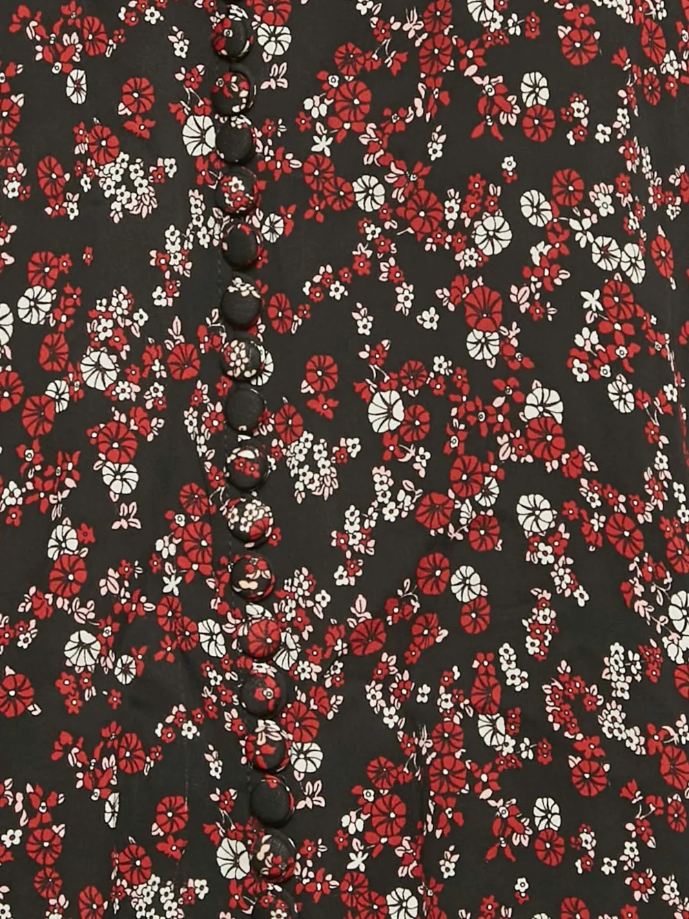 Pre-owned Magda Butrym Floral-print Cold-shoulder Dress In Black