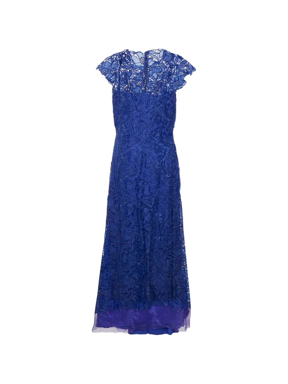 Tadashi Vintage lace floral gown dress - Blauw