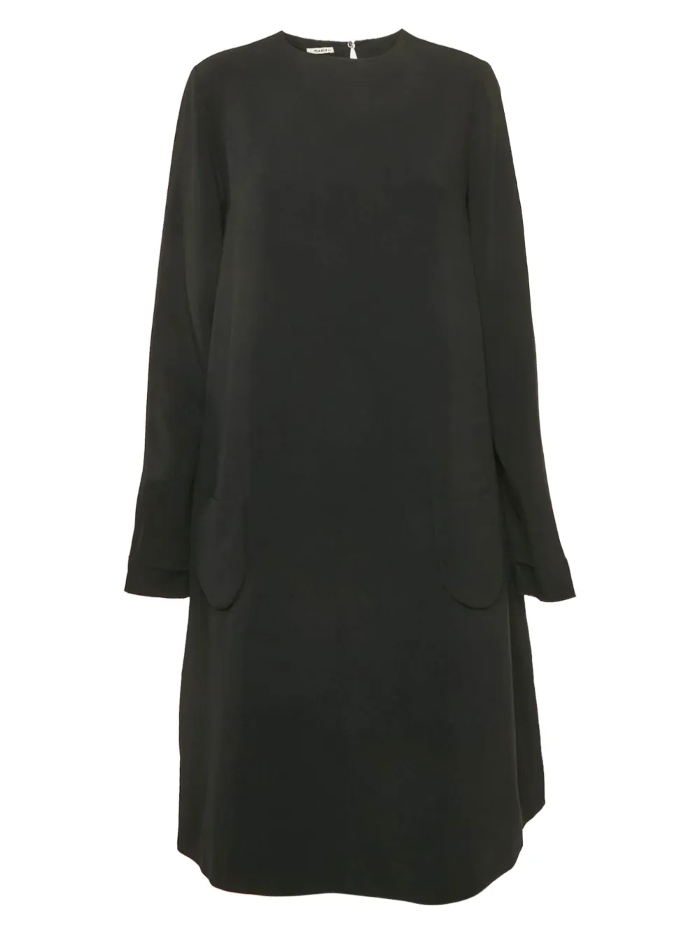 Pre-owned Miu Miu Crepe Pocketed Dress In Black