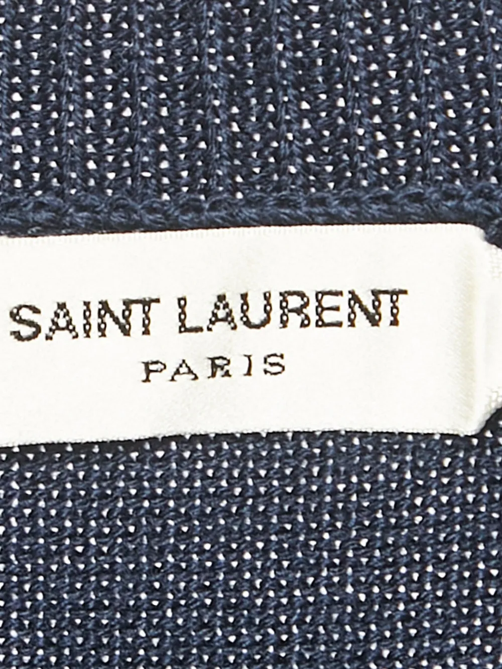 Pre-owned Saint Laurent Ribbed-knit Embroidered Sweater In Blue