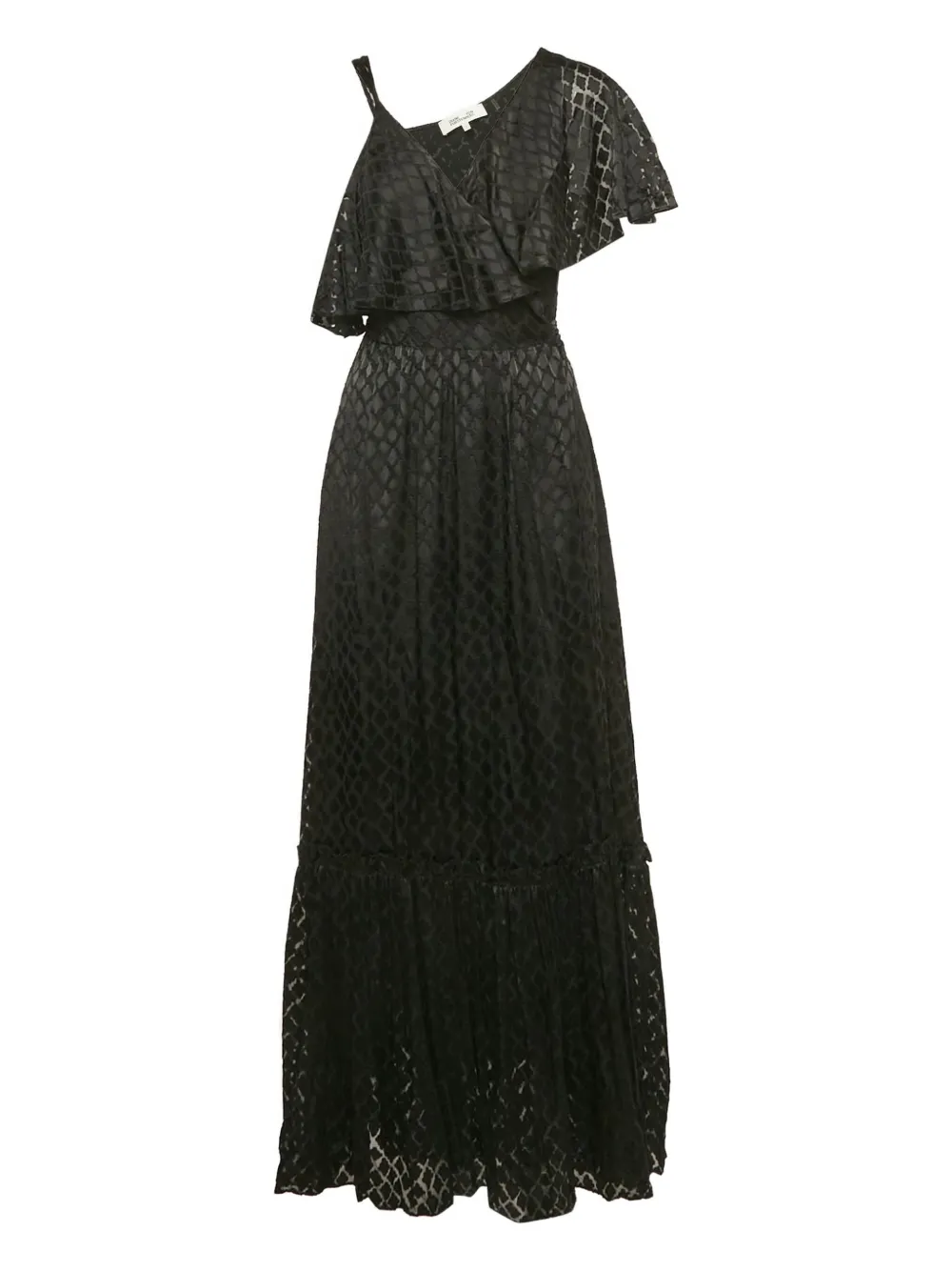 DVF Diane von Furstenberg Abito monospalla a portafoglio anni 2000 - Nero