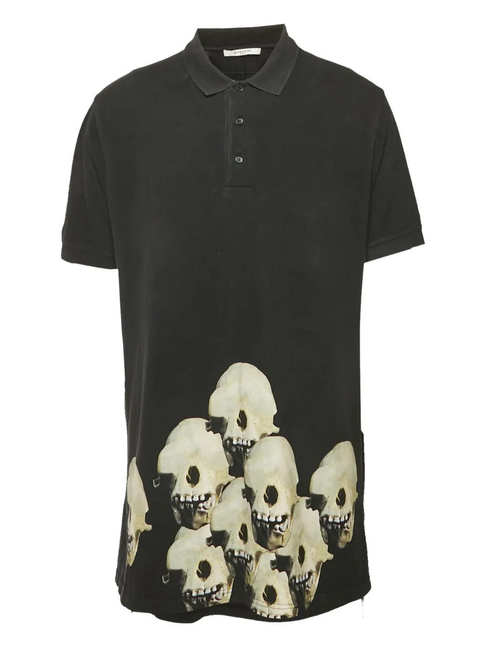 Givenchy Pre-Owned skull-print polo shirt | Black | Image 1