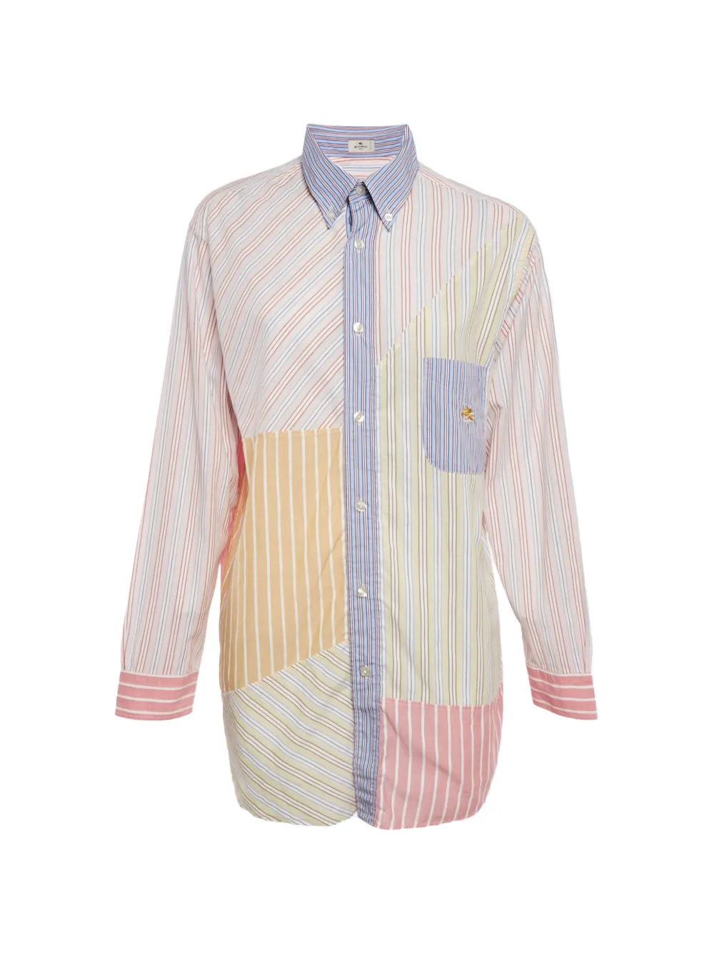 Etro Pre-Owned paneled striped shirt - Bianco