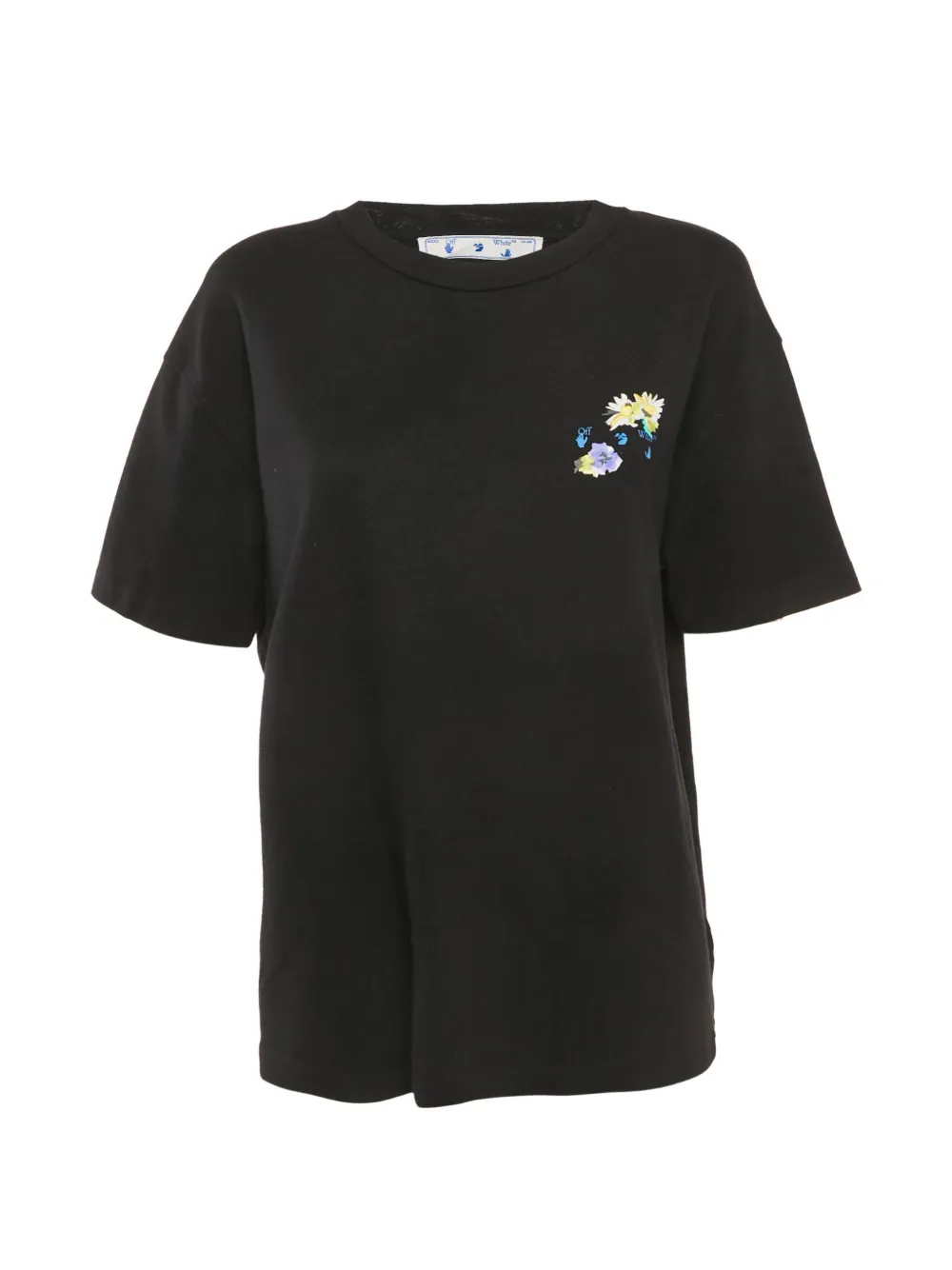 Off-White Pre-Owned floral-print cotton T-shirt - Nero